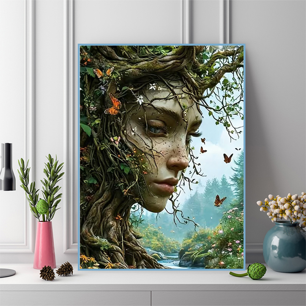 Resin Art Canvas - DIY Diamond Embroidery Woman Portrait Abstract