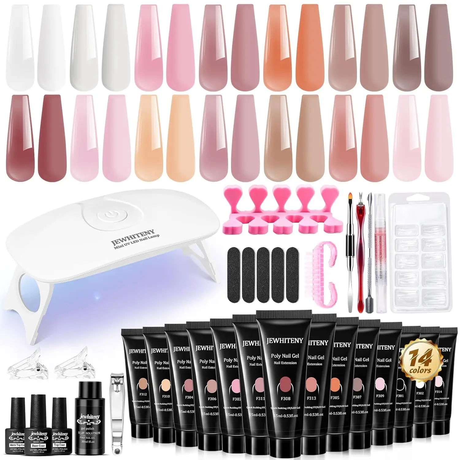 Resin Art Kit For Beginners - JEWHITENY Poly Extension Gel Nail Kit