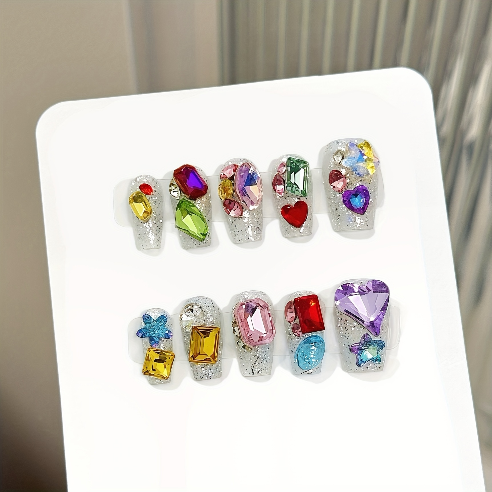 Resin Art Accessories - 10pcs high-end Short colored stone accessories