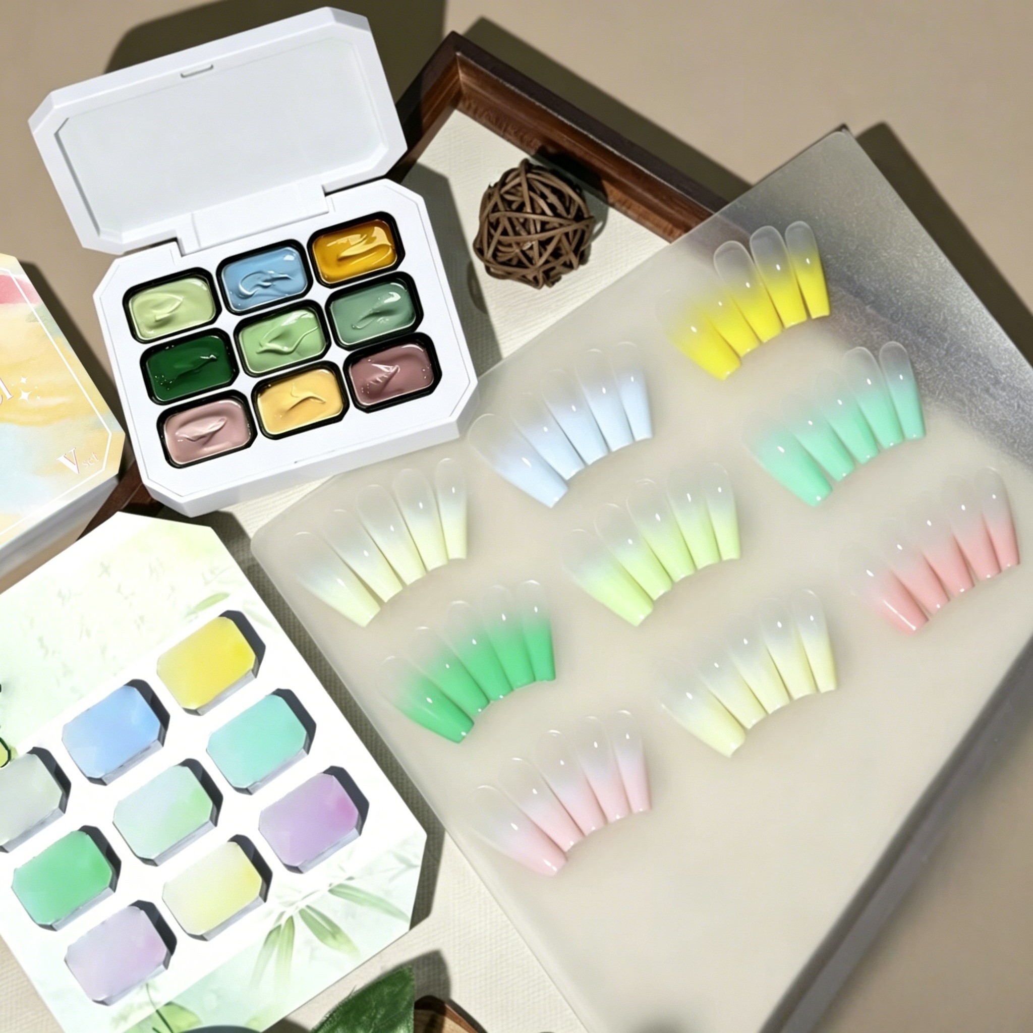 9-color solid nail polish,Bean - Resin Color Paste review and price