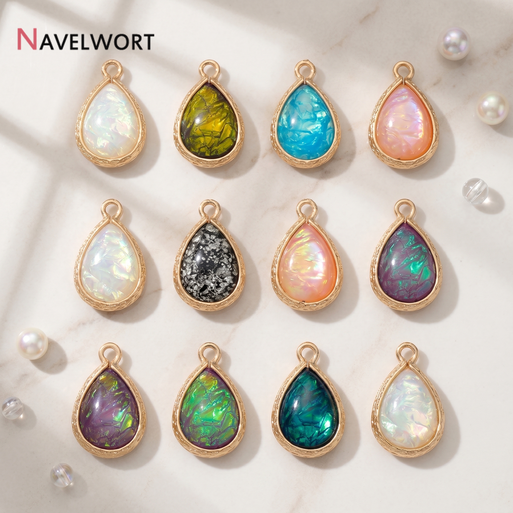 18K Gold Plated Brass With Res - Resin Art Engagement review and price
