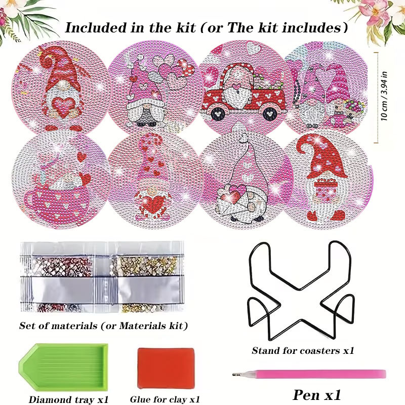8PCS Valentine's Day Gnome Dia - Resin Art Kit For Beginners review and price