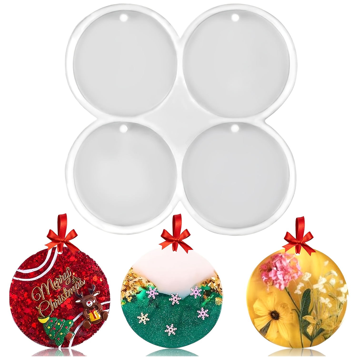 1pc- Four-chamber Christmas de - Resin Art Tools review and price