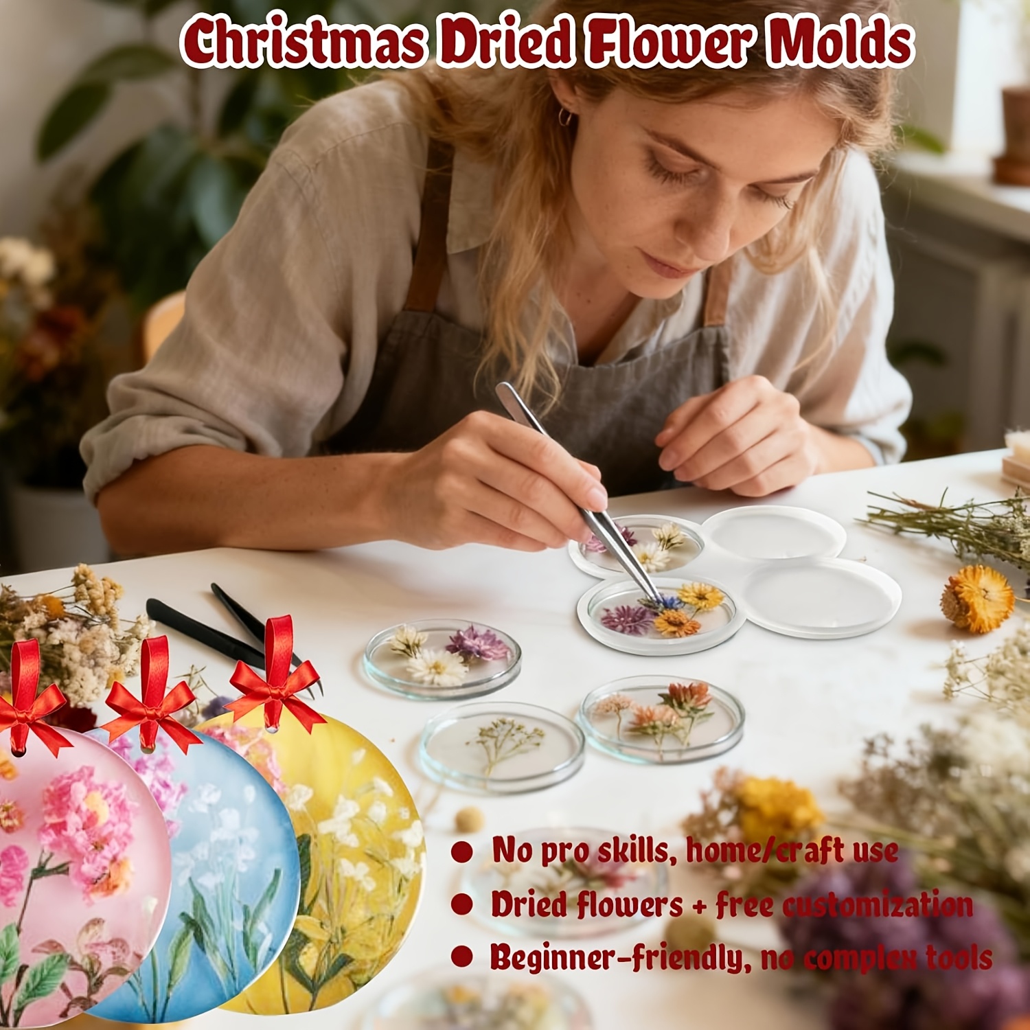 1pc- Four-chamber Christmas de - Resin Art Tools review and price