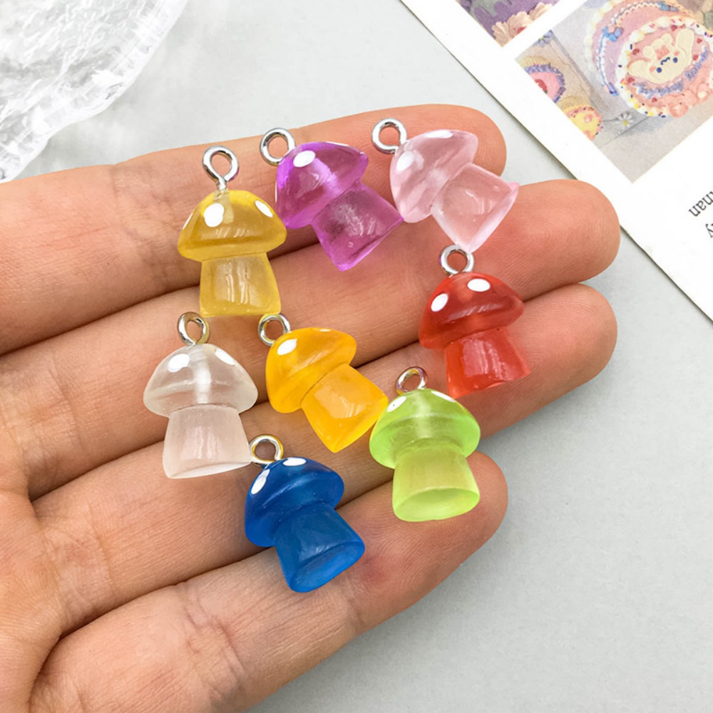 16pcs Luminous Mushroom Charms - Resin Art Engagement review and price