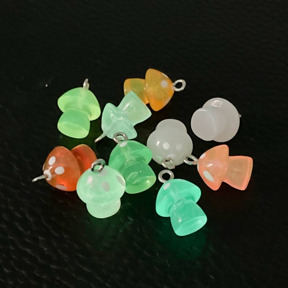 16pcs Luminous Mushroom Charms - Resin Art Engagement review and price