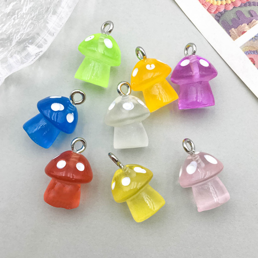 16pcs Luminous Mushroom Charms - Resin Art Engagement review and price