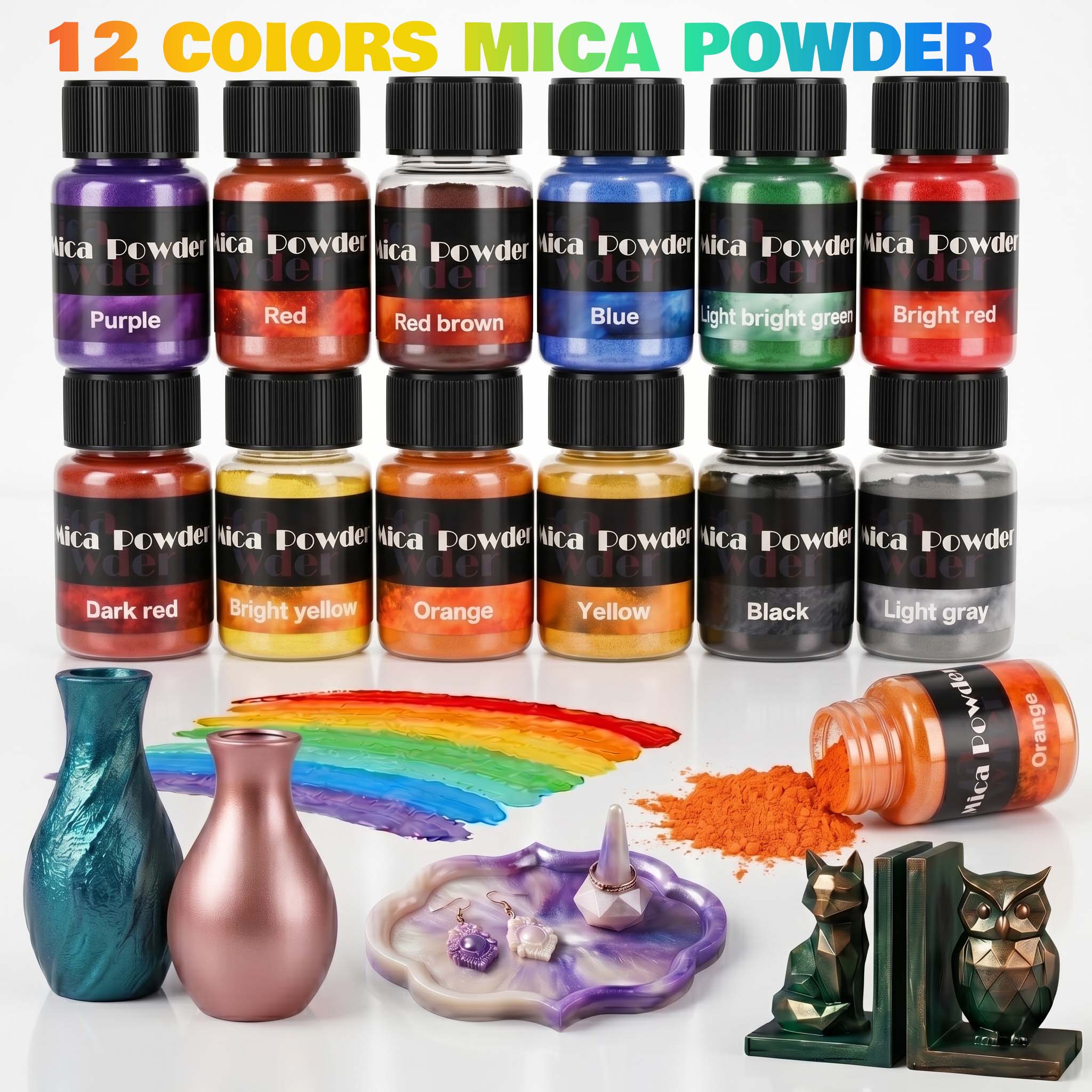 12-Color Gypsum Pigment Powder - Resin Color Paste review and price
