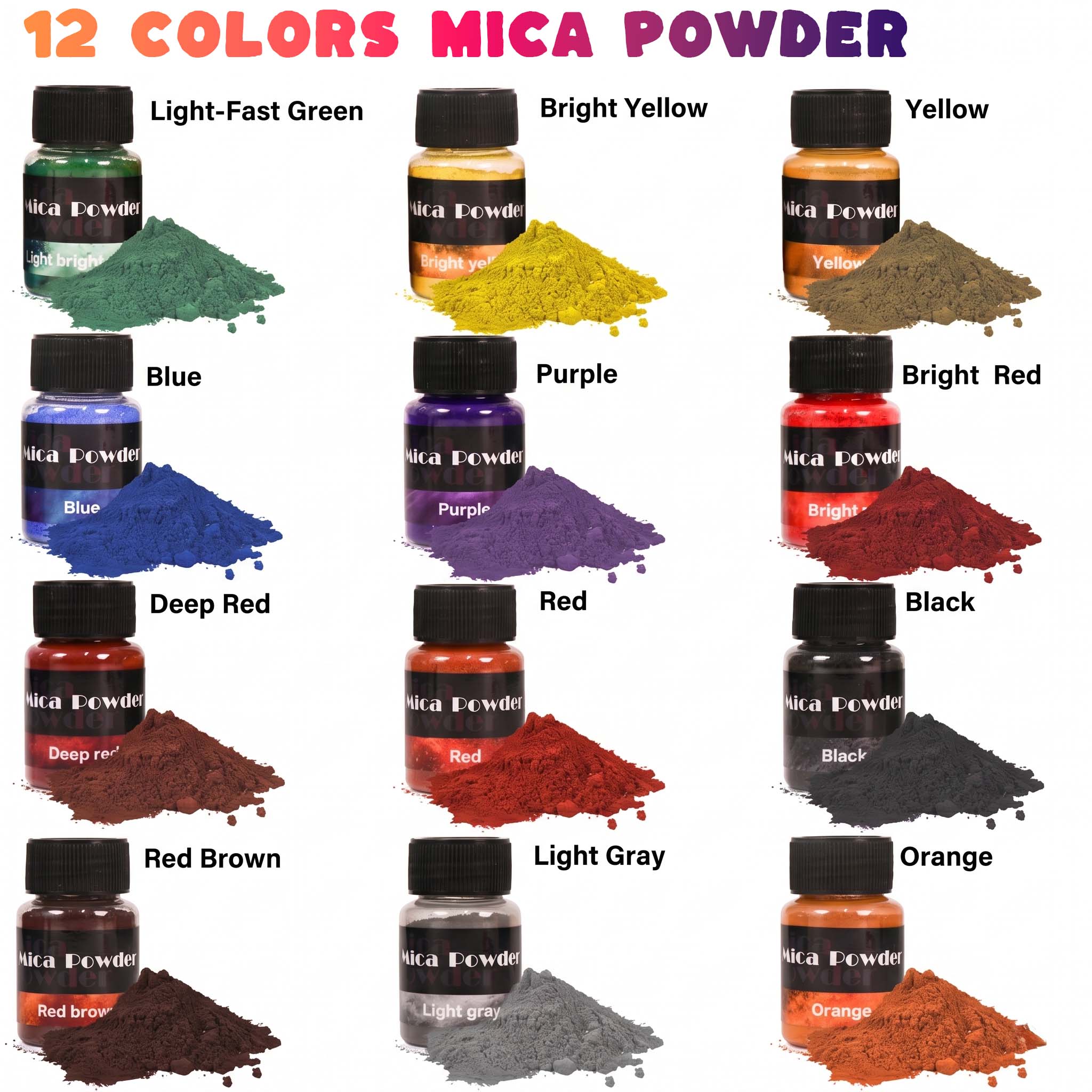 12-Color Gypsum Pigment Powder - Resin Color Paste review and price