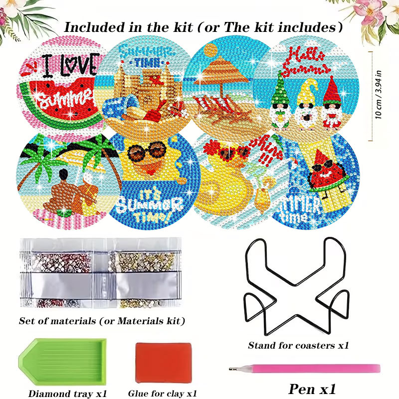 8PCS Summer Beach Diamond Pain - Resin Art Kit For Beginners review and price