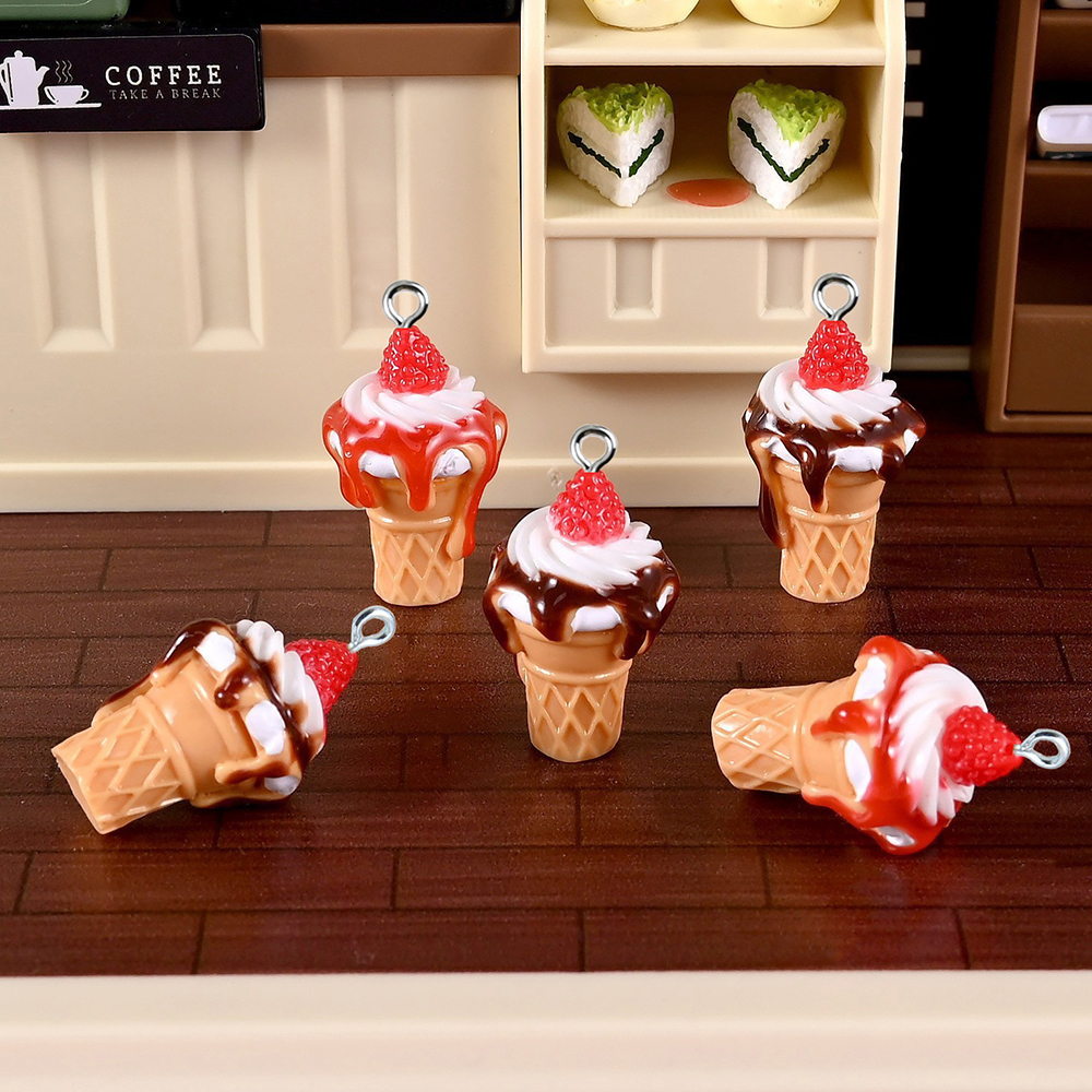 10pcs Strawberry Jam Ice Cream - Resin Art Jewellery review and price