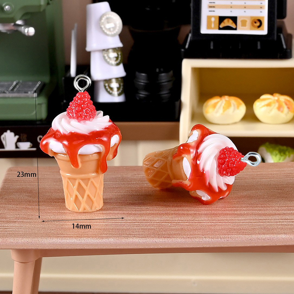 10pcs Strawberry Jam Ice Cream - Resin Art Jewellery review and price