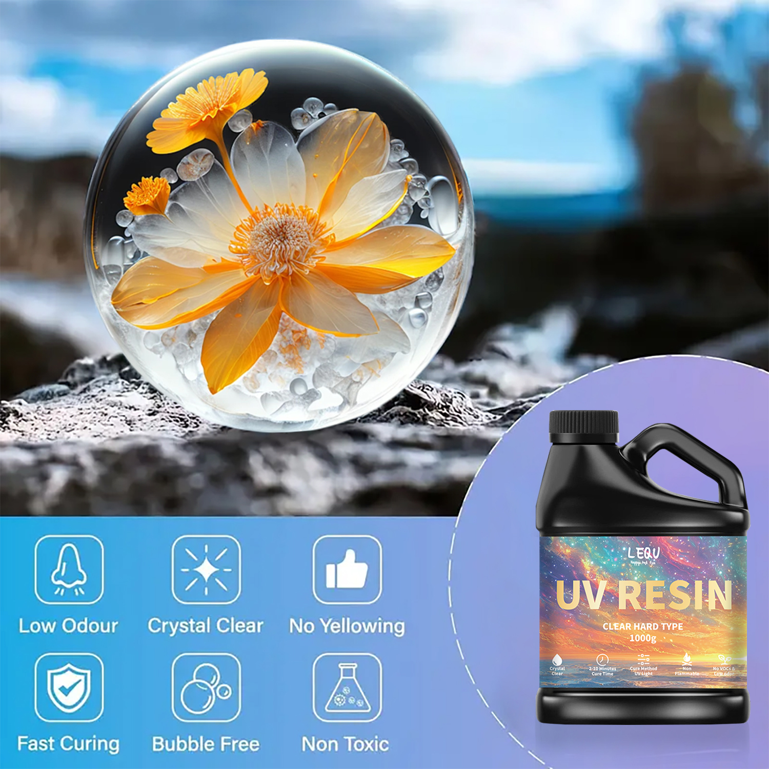 100/200/500/1000g UV Epoxy Res - Resin Art Jewellery review and price